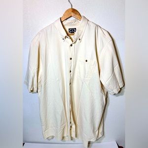 Three Rivers Cream Vintage Denim Button-Up Shirt Men's Size XXL